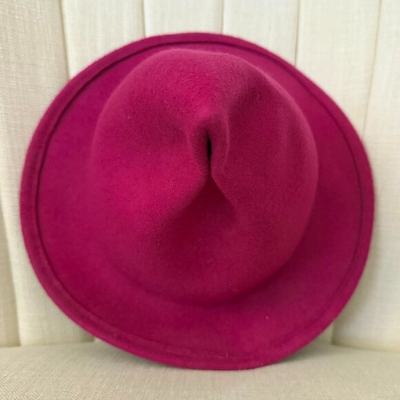 100% wool felt WITCH pointed hat raspberry rose red cap Halloween French Wizard - Picture 4 of 7
